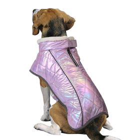 Pet Clothes Waterproof Velvet Warm (Option: Colorful Purple-M)