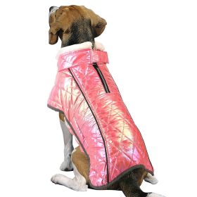 Pet Clothes Waterproof Velvet Warm (Option: Colorful Pink-M)