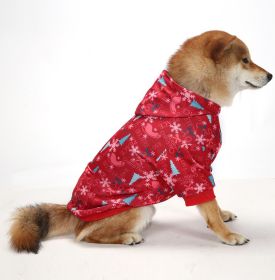 Christmas Dog Clothes Thickened Plaid Hooded Two-leg Sweater (Option: Christmas Series-M)