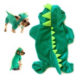 Halloween Dog Clothes Stretch Dinosaur Transformation Costume (Option: Green-M)