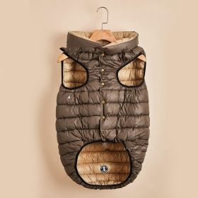 Winter Warm Down Cotton Dog Clothes (Option: Coffee Beige-L)