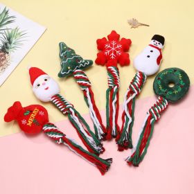 3pcs Christmas training dog teeth cleaning knot cute cartoon bite toys Christmas pet toys dog toys cat toys (colour: Random 3 packages)