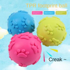 3pcs Pet dog toy footprint toy ball 6cm sounding toy ball TPR rubber (Color: 3pcs)