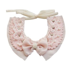 Lovely Pink Pet Collar With Pearl Bowknot Princess Dog Cat Costume Decor Accessories (Default: Default)