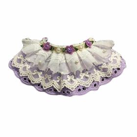 Violet Lace Collars Retro Style Rose Handmade Cat Collars Dog Necklace 8.2-11.2" (Default: Default)