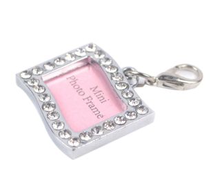 Pet Rectangle Rhinestone Writable Name Telephone ID Tags for Dogs Cats (Default: Default)