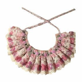 Floral Retro Style Violet Lace Collars Beads Handmade Cat/Dog Necklace 8.2-11.2" (Default: Default)