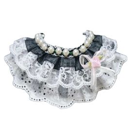 Black Beads Princess Retro Style Lace Collars Handmade Cat/Dog Necklace 8.2-11.2 (Default: Default)