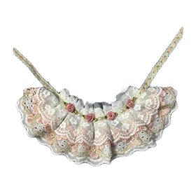 Handmade Retro Style Lace Collars Dog Necklace Cat Neckerchief Pink Rose 8.2"-11 (Default: Default)