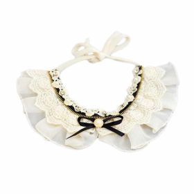 Rhinestone Retro Lace Collars Handmade Necklace Neckerchief Dog/Cat 8.2-11.2" (Default: Default)