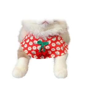 Small Dog Cat Cute Cherry Bibs Scarf Pet Bandana Neckerchief Accessories, Red (Default: Default)