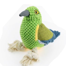 Pet Squeaky Toy Dog Toys, Bite Resistant Plush Parrot Shaped Dog Rope Toys, Chew Toy with Sound (Color: Green)