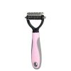 Pet Grooming Tool 2 Sided Undercoat Rake for Cats & Dogs - Safe Dematting Comb for Easy Mats & Tangles Removing -Pet Brush-Cat Grooming-Grooming Tool