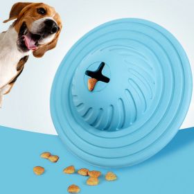 Food Dispensing Dog Treat Ball IQ Interactive Puzzle Toys for Medium Large Dogs Chasing Chewing Playing (Color: Blue)