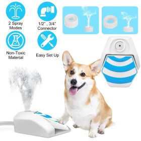 Outdoor Dog Water Fountain Dog Sprinkler Dog Paw Drinking Step on Fountain Dog Toy for Drinking 2 Spray Modes 66in Water Hose (Color: White)