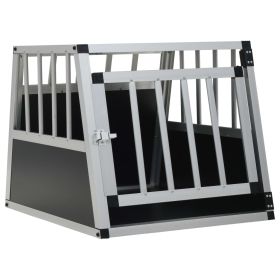 Dog Cage with Single Door 21.3"x27.2"x19.7" (Color: Silver)