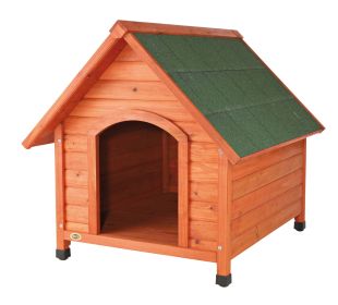 Cottage Weatherproof Small Wooden Outdoor Dog House with Elevated Floor, Brown (size: S)