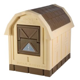 Dog Palace Insulated Dog House (Color: brown/wheat)