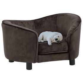 Dog Sofa Brown 27.2"x19.3"x15.7" Plush (Color: Brown)