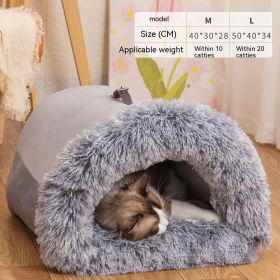 Splicing Portable Pet Bed Portable Warm (Option: Splicing Portable Gray-M)