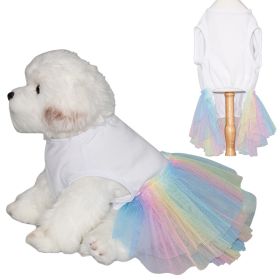 Dog Skirt Thin And Comfortable Colorful Pet Gauze Skirt (Option: White-M)