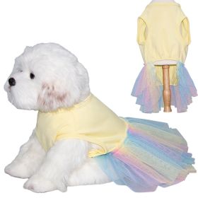 Dog Skirt Thin And Comfortable Colorful Pet Gauze Skirt (Option: Yellow-L)