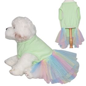 Dog Skirt Thin And Comfortable Colorful Pet Gauze Skirt (Option: Green-L)