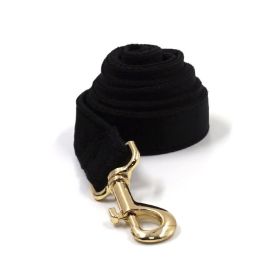 Black Velvet Gold Buckle Pet Collar Traction Rope Bow Poop Bag Four-piece (Option: Hand Holding Rope-S)